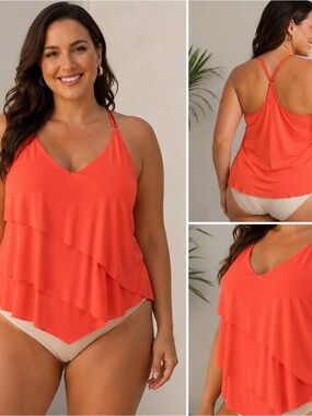 Magicsuit Sunset Orange Tankini Top. Missed Size 14